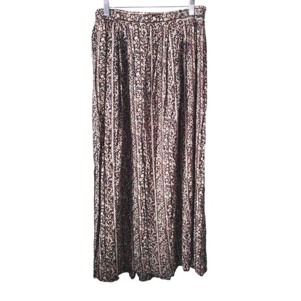 Authentics Maxi skirt size Large black yellow floral print